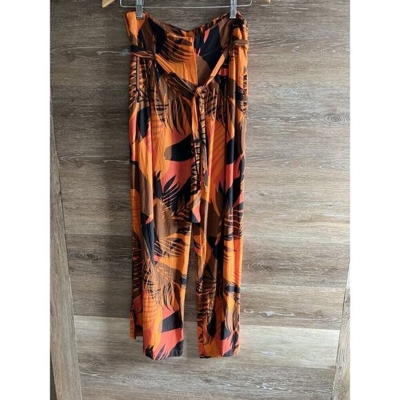 dRA Anthropologie floral Wide Leg Belted Pants resort vacation Size Medium - Picture 4 of 10